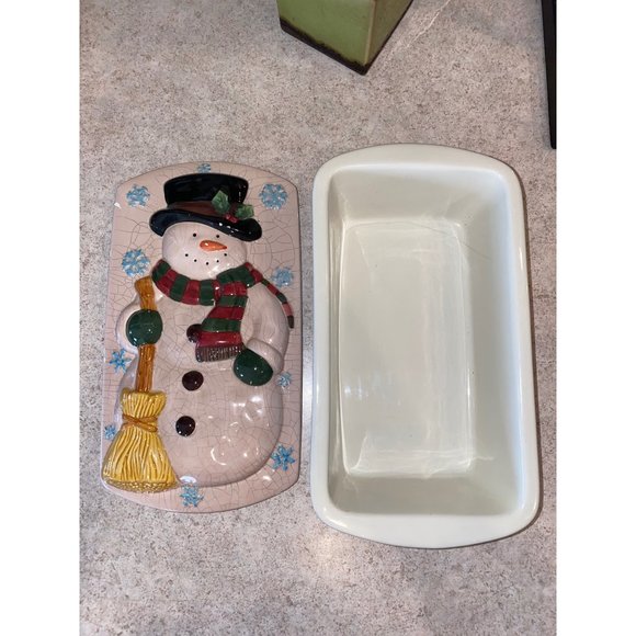 Vintage New Debco Loaf Pan with SnowMan Lid - Picture 1 of 6